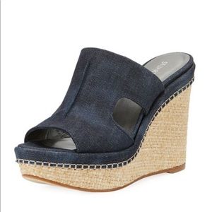 SOLD! Stuart Weitzman Ponte Cutout Wedge - Navy